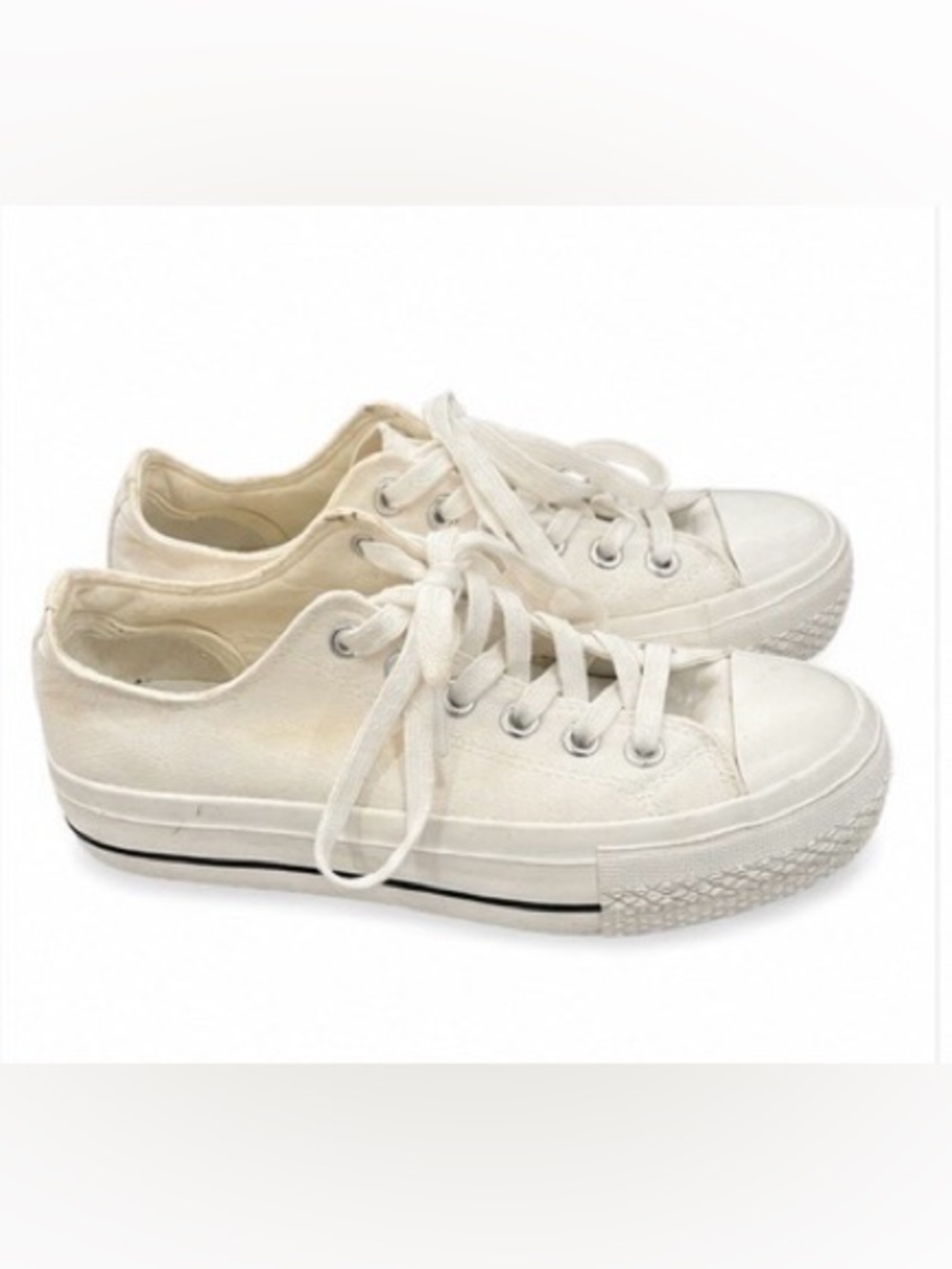 Classic White Low Top Canvas Sneakers